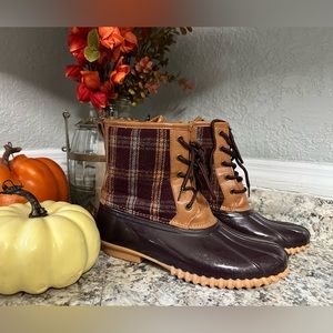 Plaid Duck Boots